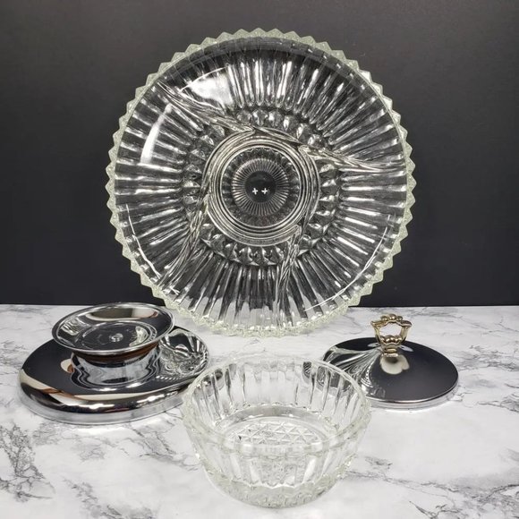 Kromex Lazy Susan Serving Set Vintage - Picture 4 of 6